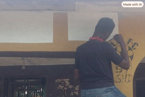 Sitis Christi logo painted on the Waterloo Amputee Shelter